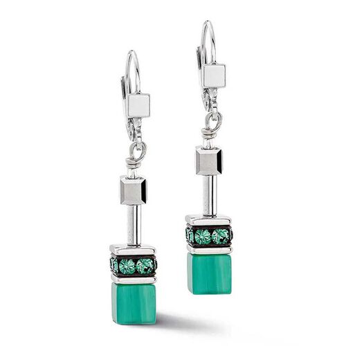 Coeur de Lion GeoCUBE® Teal Green Earrings